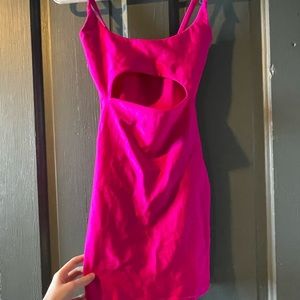 neon pink dress
